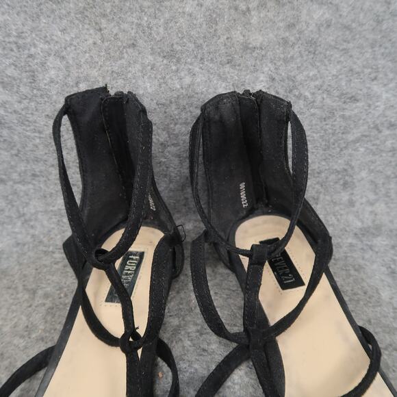 Forever 21 Shoes Womens 9 Flats Caged Pointy Closed Toe Heel Zip Black Classic - Picture 3 of 11